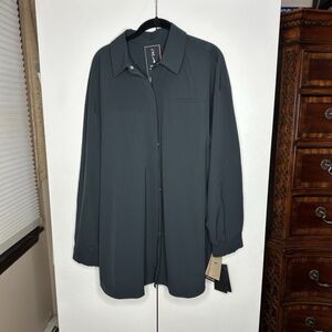 Nike 24.7 Stretch Dri-Fit Oversized Long Sleeve Shirt Black Womens XL HM8385-010